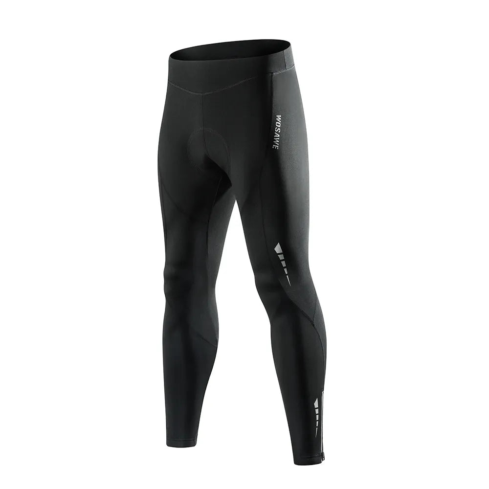 WOSAWE Winter Men Cycling Pant Keep Warm Fleece Lining Women Sports Leggings Long Pants Reflective Windproof MTB Bicycle Trouser-WAYBIKER