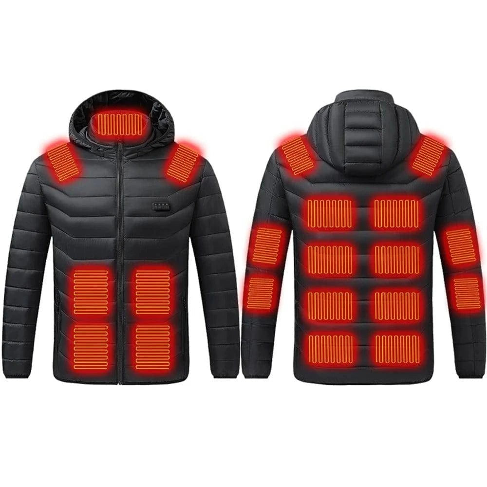 Electric Heated Cotton Jacket Four Control 21 Zone Heating Jacket Battery Powered Winter Coat Constant Temperature Warming-WAYBIKER