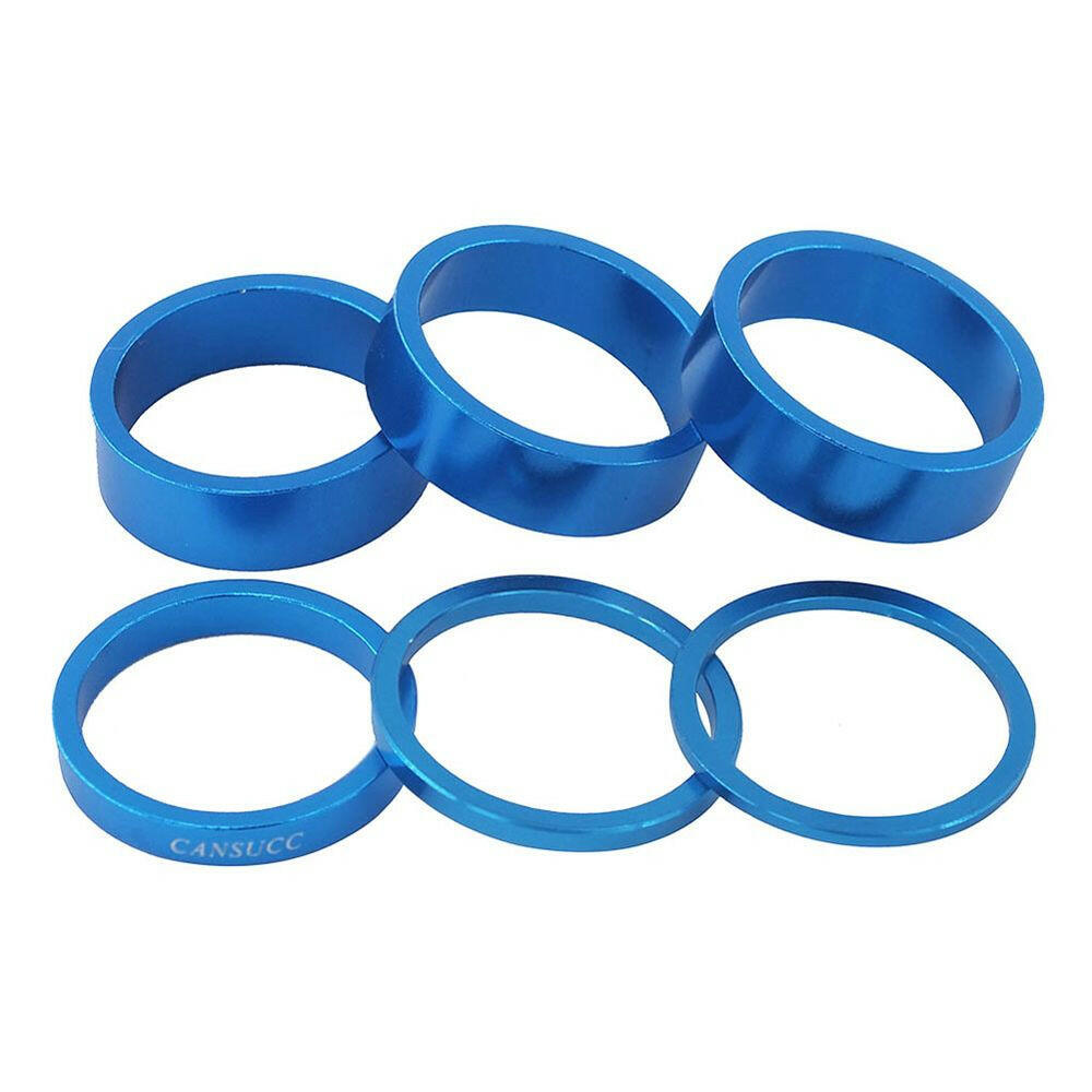 6pcs/set Aluminum Alloy Bike Headset Washer Mountain Bicycle Front Fork Washer Bike Stem Handlebar Spacers Ring Gasket-WAYBIKER