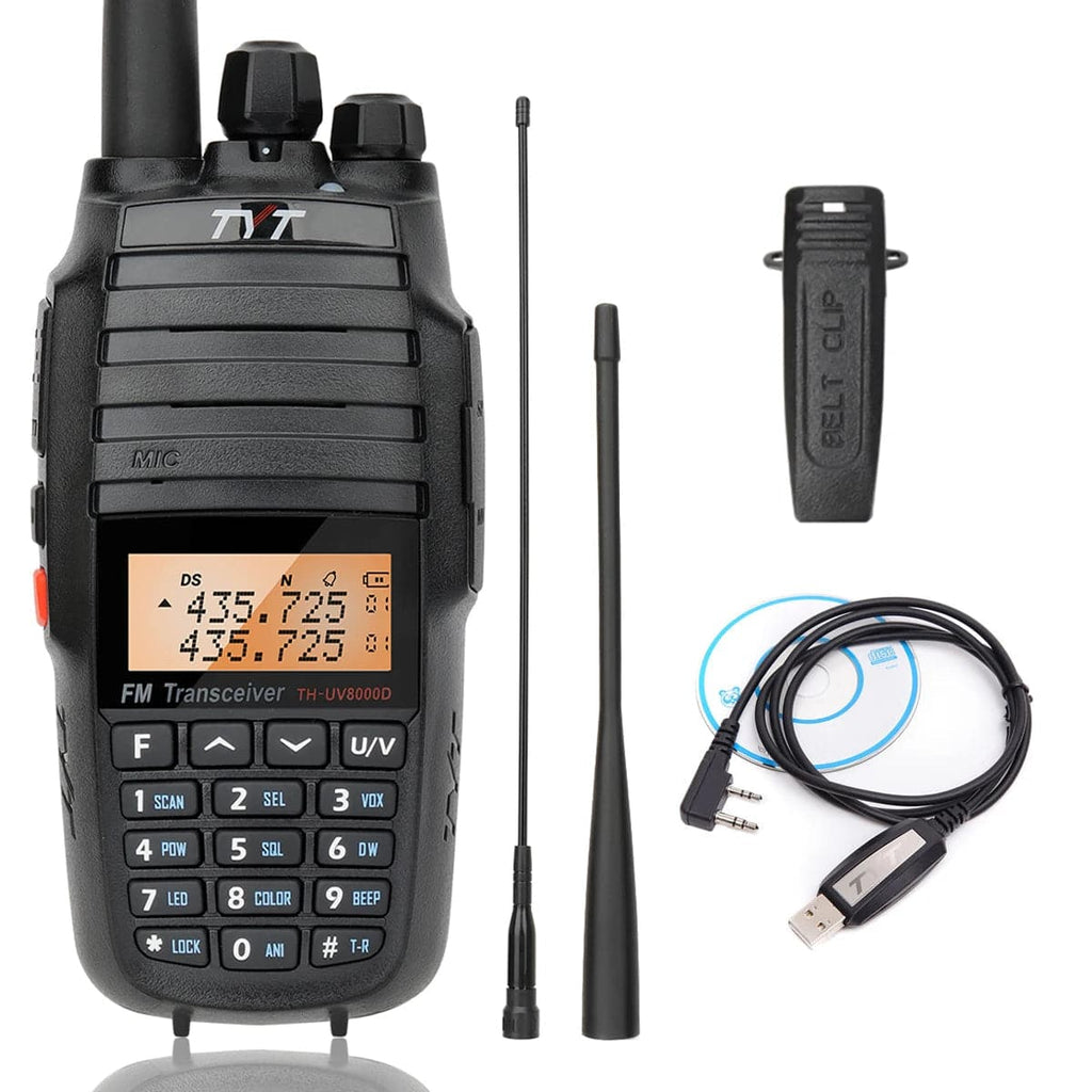 TYT TH-UV8000D 10W Walkie Talkie Dual Band Long Range Standby Cross Band Repeater High Power Ham Two Way Radio 3600 mAh Battery-WAYBIKER