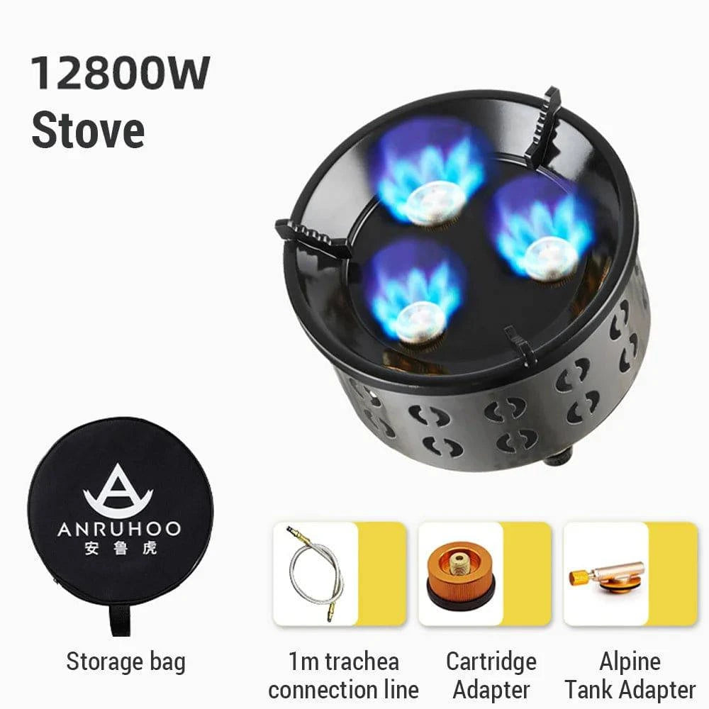 Portable Camping Stove Lightweight Gas Propane Coal Stove with Windproof Ring & All-copper Nozzle for Outdoor Cooking Picnic-WAYBIKER