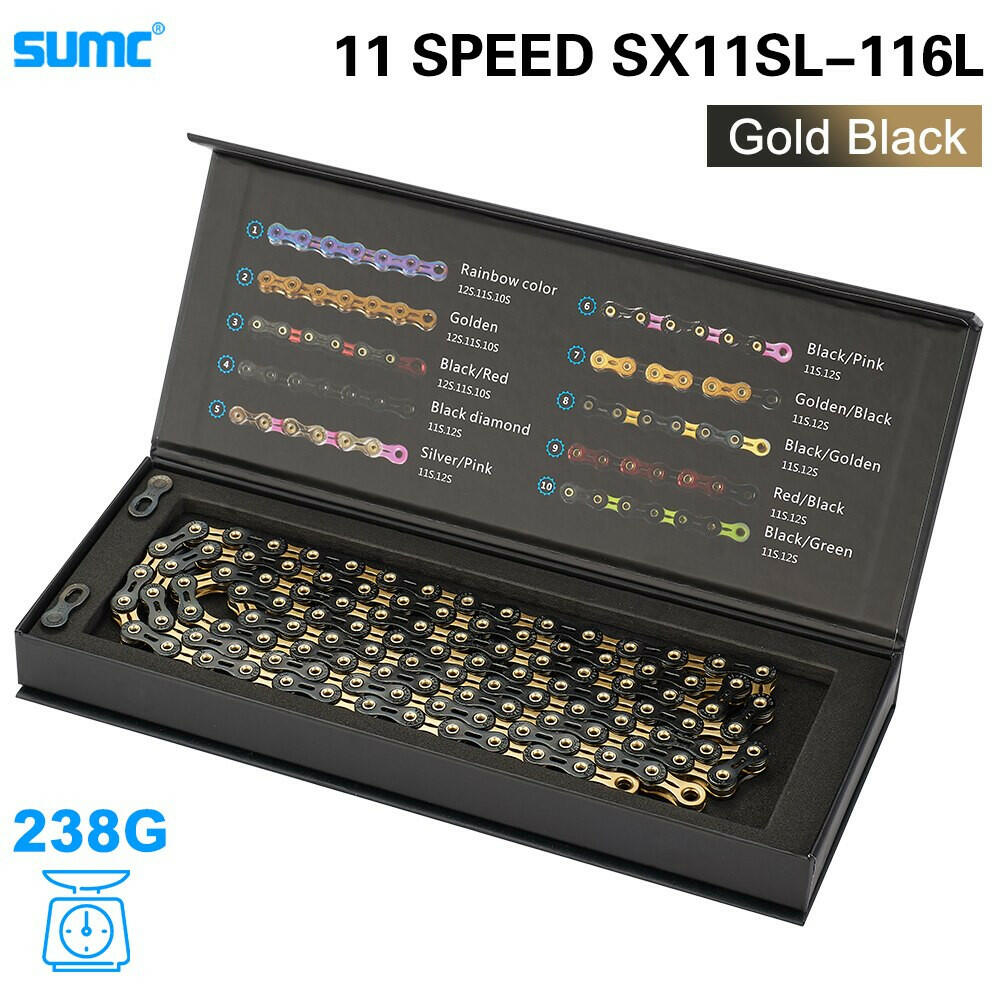 SUMC Bicycle Chain SX11SL 11Speed 116L With MissingLink 11V Mountainbike/Road Bike Diamond Chain Bicycle Part With Original box-WAYBIKER