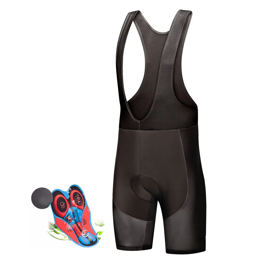Whole Black Bicycle Bib Shorts Men Outdoor Wear Bike Cycling 9D Gel Padded Riding Bib Shorts Cycling Bib Shorts-WAYBIKER