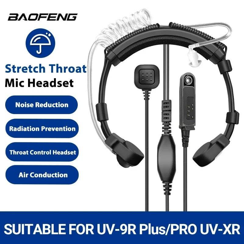 Waterproof Adjustable Acoustic Throat Mic Headset Tactical Acoustic Tube for Baofeng UV-9R PRO UV 9R Plus Walkie Talkie Earpiece-WAYBIKER