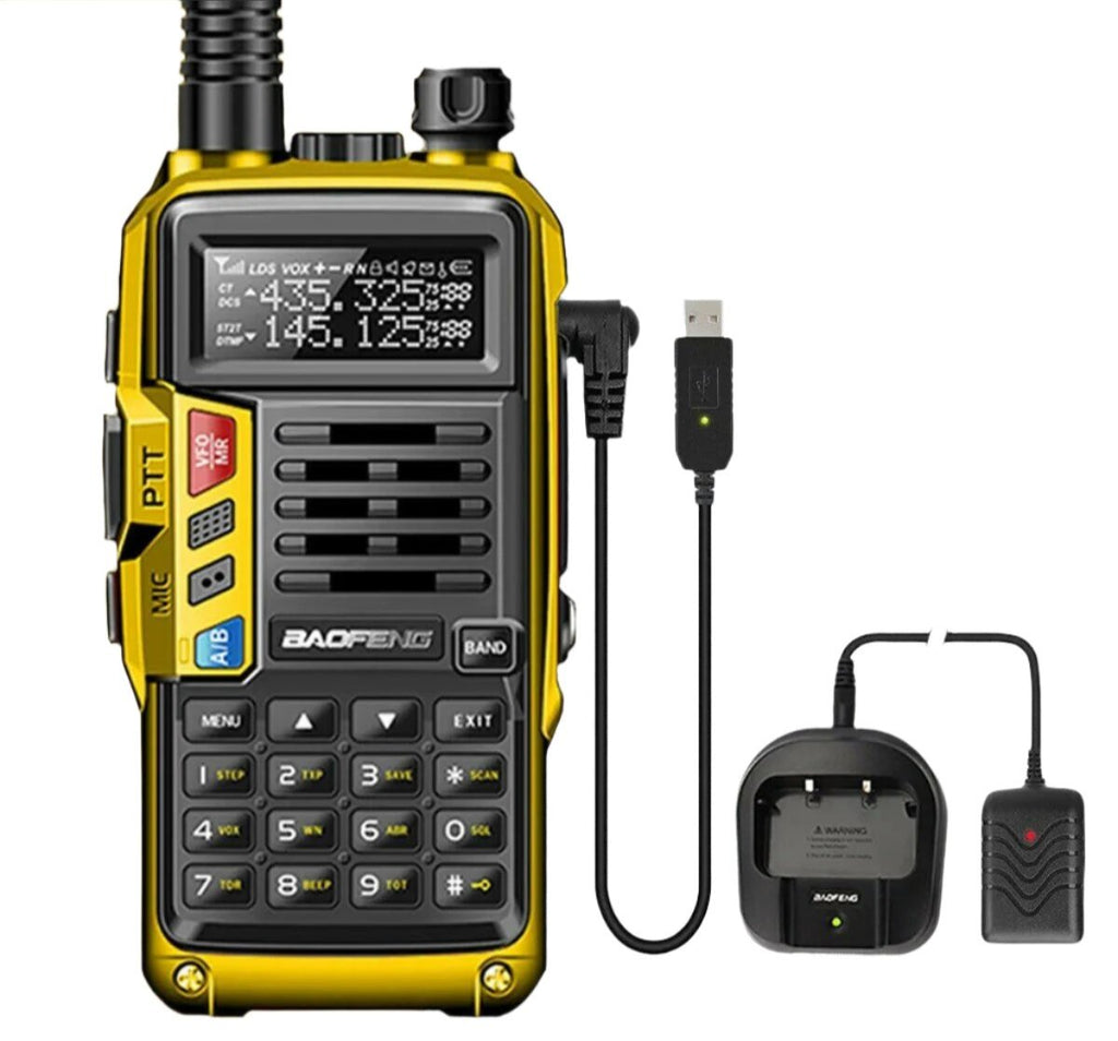 BAOFENG UV S9 Plus V2 10W Powerful Walkie Talkie USB Charger 16 KM Long Range Handheld Dual Band Transceiver UV 5R Two Way Radio-WAYBIKER