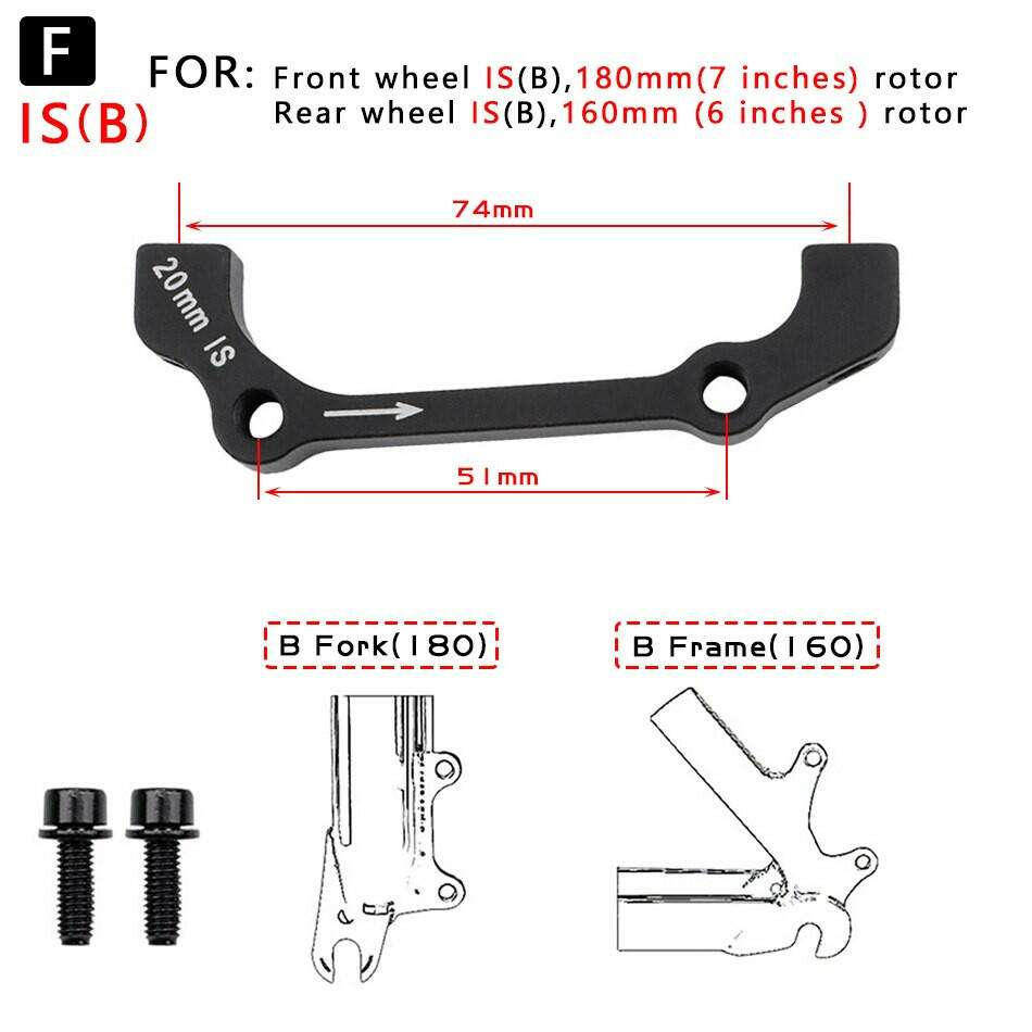 MTB 1pc Brake Disc Ultralight Bracket IS PM A B to PM Brake Disc Bracket Adapter For 140 160 180 203mm rotor-WAYBIKER
