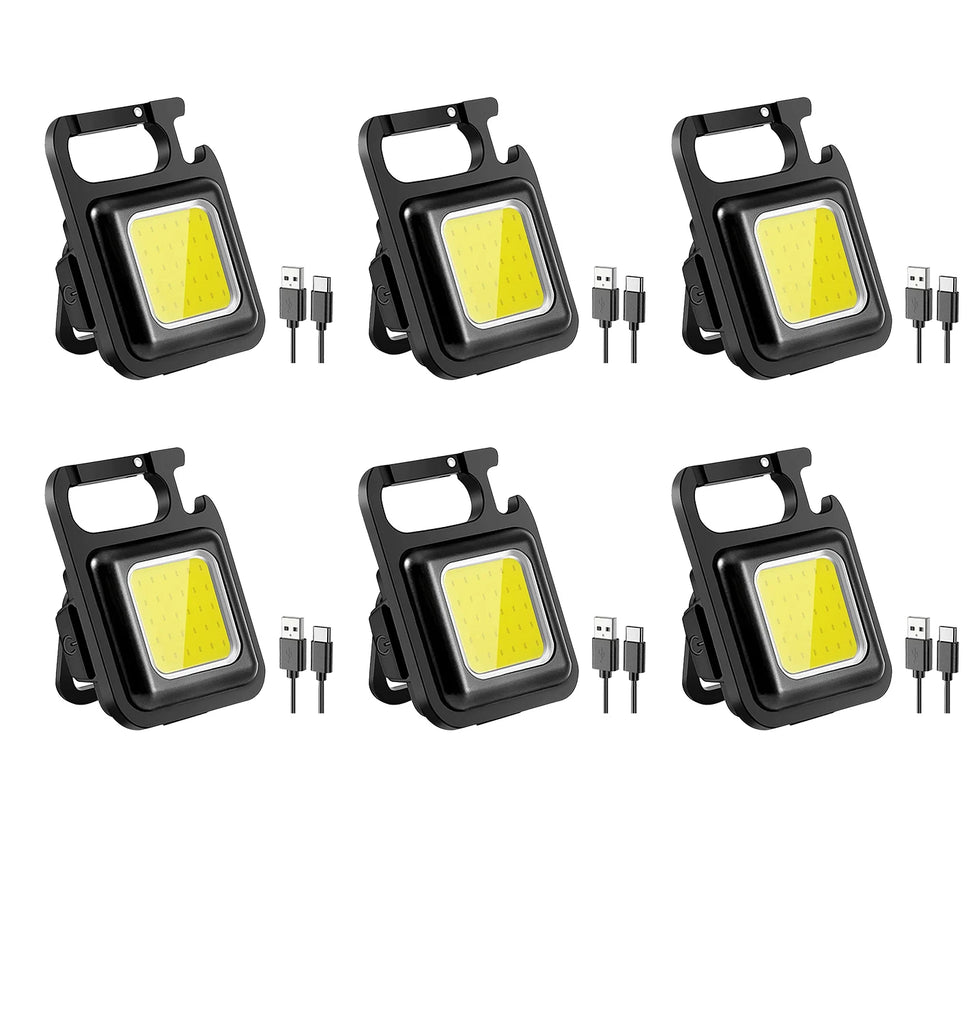 Mini LED Flashlight Keychain Light Multifunctional Portable COB Camping Flashlights USB Charging Work Lights Working for 5 Hours-WAYBIKER