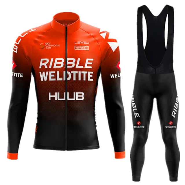 Autumn Cycling Jersey Set Long Sleeve Kit 2023 New HUUB Cycling Clothing Sports breathable Men Road Bike Suit MTB Pants Wear-WAYBIKER