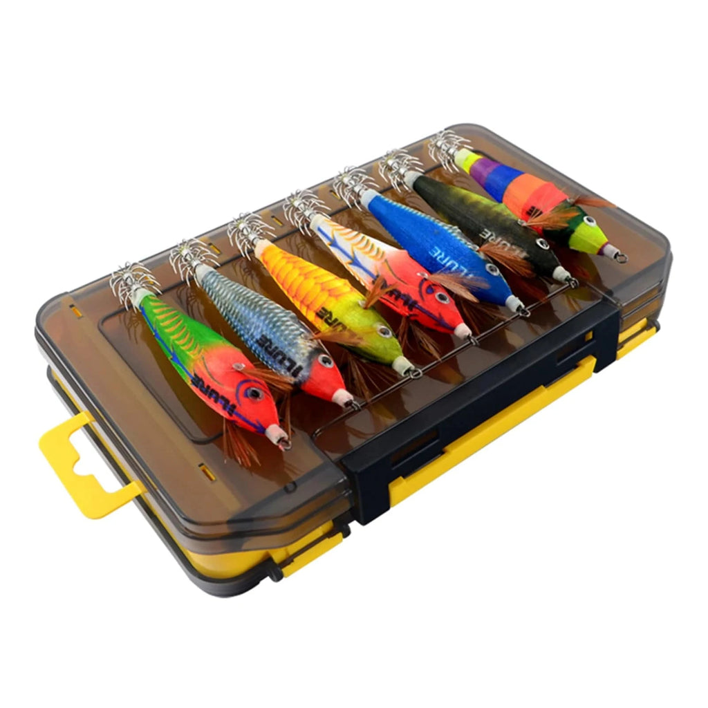 Colorful Fishing Lure Luminous Imitation Shrimp Hard Bait Prawn Lure with Squid Jigs Connector Rings Fishing Tackle Accessories-WAYBIKER