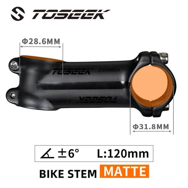 TOSEEK Ultralight Aluminum Bike Handlebar Stem 6 Degree 17 Degree Mtb Stem 50mm-120mm Power Mtb 31.8mm Mountain Bike Stem-WAYBIKER