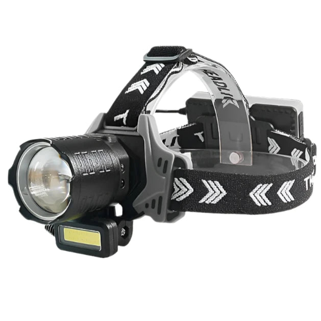 Newest Long Shot LED Headlamp 60W Powerful Head Flashlight 8000LM Yellow Light Headlight Rechargeable Head Lamp Fishing Lantern-WAYBIKER