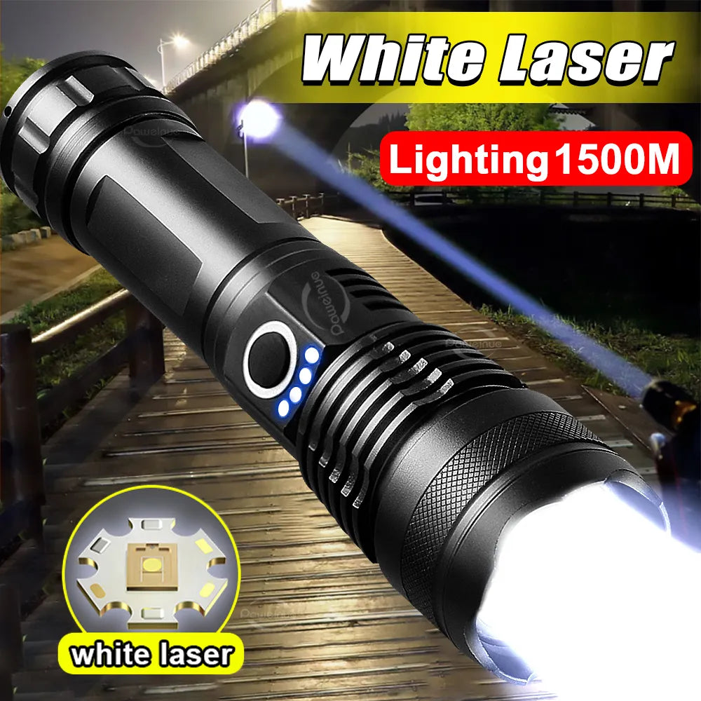 Newest Super Powerful Flashlight USB Rechargeable Torch Light High Power LED Flashlight Long Range Tactical Lantern 26650-WAYBIKER