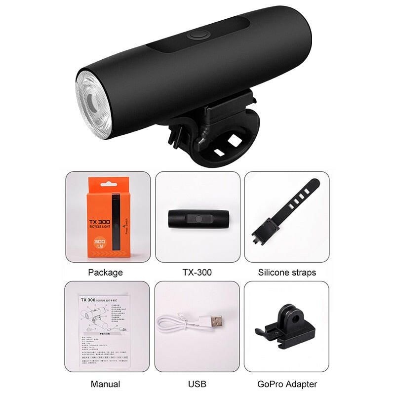 XOSS Bicycle Light 400Lumen Bike Headlight Power Bank Flashlight Handlebar USB Charging MTB Road Cycling Highlight-WAYBIKER