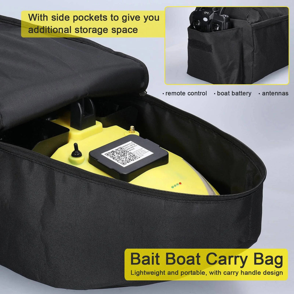 Carry Bag for Fishing Bait Boat Wear Resistant Oxford Fabric Storage Bag Handbag with Side Pouch Zipper Fishing Accessories-WAYBIKER