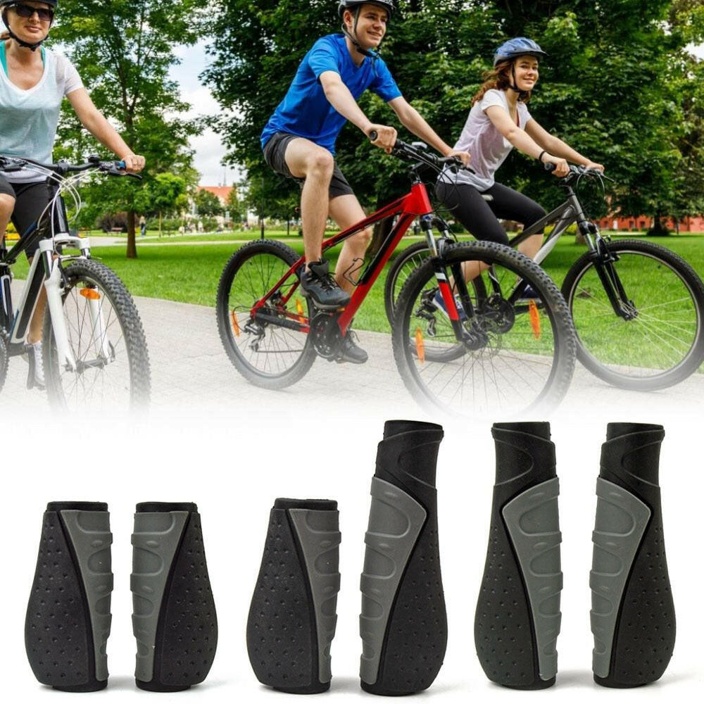 MTB Bicycle Grips Handlebar Short Long Bike Grips Anti-Skid Rubber Handle Cycling Mountain Bike Grip Ergonomic-WAYBIKER