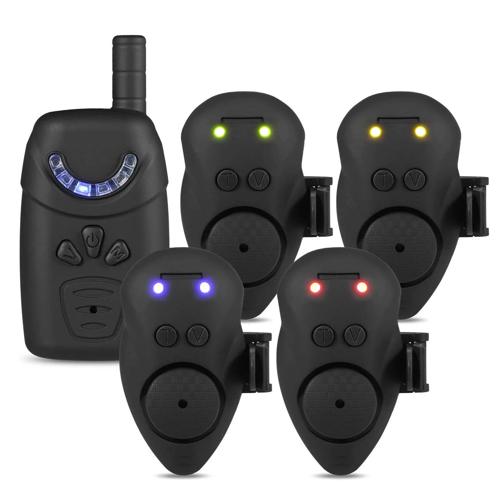 Lixada Fishing Bite Alarm Set with Portable Case Luminous Fishing Bait Indicator Digital Fishing Alert Kit Bait Alert-WAYBIKER