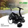 12+1 BB Spinning Reel with Front and Rear Double Drag Carp Fishing Reel Left Right Interchangeable for Saltwater Freshwater-WAYBIKER
