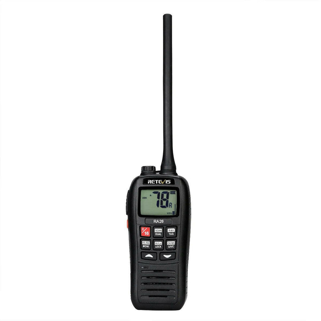 Retevis RA26 Portable VHF Marine Radio Floating Walkie Talkie Waterproof IP67 5W Vibration Water Draining Long Range VHF Radio-WAYBIKER