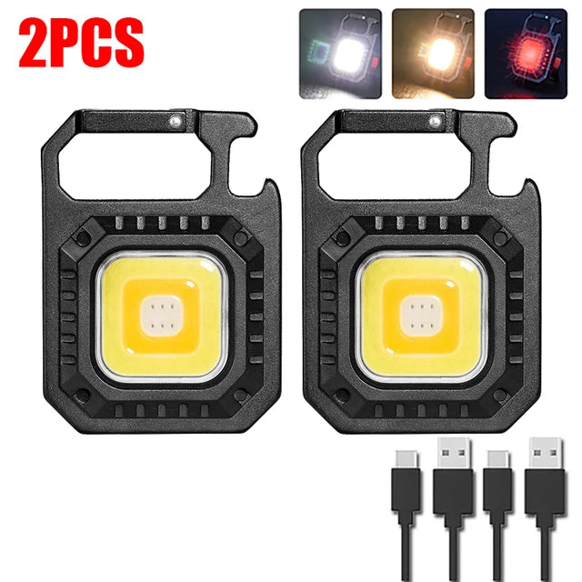 Multifunctional Mini COB LED Working Light USB Rechargeable Portable Flashlight KeychainTorch Outdoor Camping Lantern-WAYBIKER