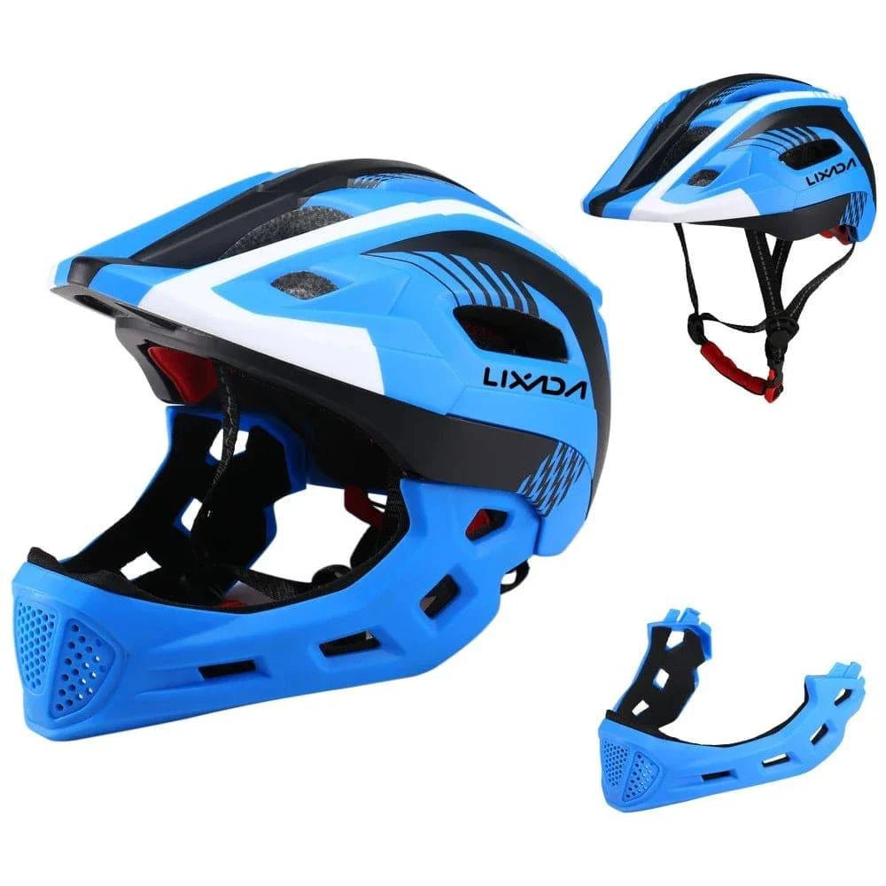 Kids Detachable Full Face Bike Helmet Breathable Ultralight Cycling Sports Safety Helmet for Bicycle Skateboard Scooter-WAYBIKER