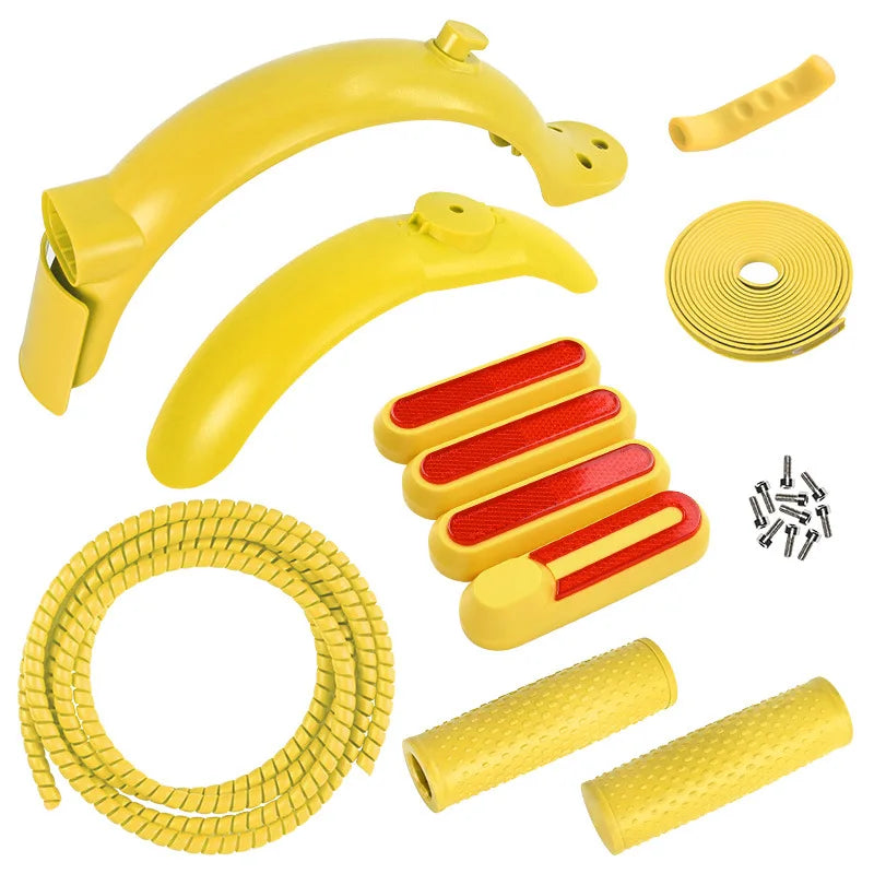 Upgrade Front Rear Mudguard Set for Xiaomi M365 1S Pro Pro2 E-Scooter Fender Guard Non-slip Silicone Handle Protective Case