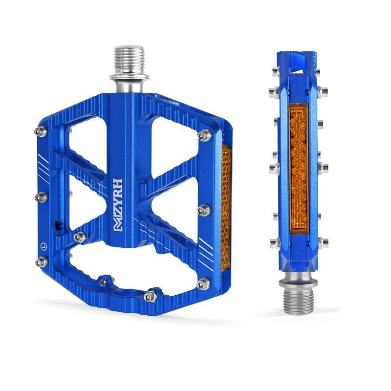Reflective Bicycle Pedal 3 Bearings Non-Slip MTB Pedals Aluminum Alloy Flat  Waterproof Bicycle parts-WAYBIKER