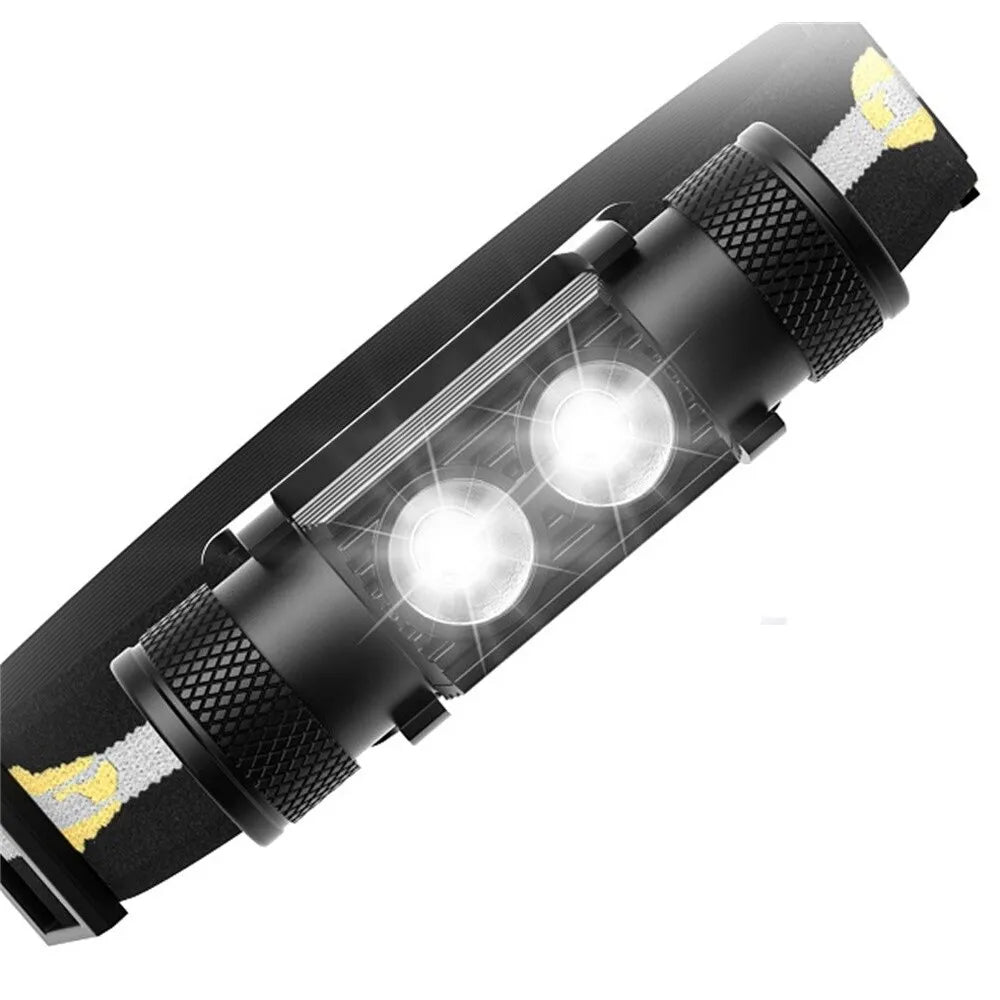 H25S Headlamp 18650 Headlight Dual Luminus SST40 LED 1200lm USB Rechargeable Outdoor Tactical Working Lamp-WAYBIKER