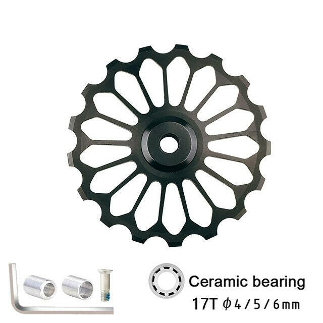 11T 13T 17T MTB Road Bike Rear Derailleur Jockey Wheel Ceramic Bearing Pulley CNC Guide Roller ldler 4mm5mm6mm For Shimano Sram-WAYBIKER