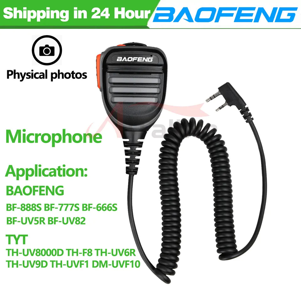Quansheng UVK5 Waterproof Shoulder Speaker Microphone for Walkie Talkie TYT TH-UV8000D MD-380 Baofeng UV-5R UV-13 PRO UV-16-WAYBIKER