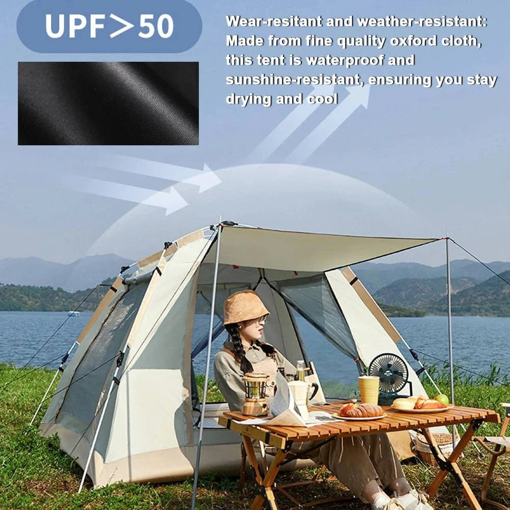 Outdoor Camping Tent Automatic Quick-opening Tent Portable Rainproof Sunshine-proof Tent for Self-driving Travel Fishing Hiking-WAYBIKER