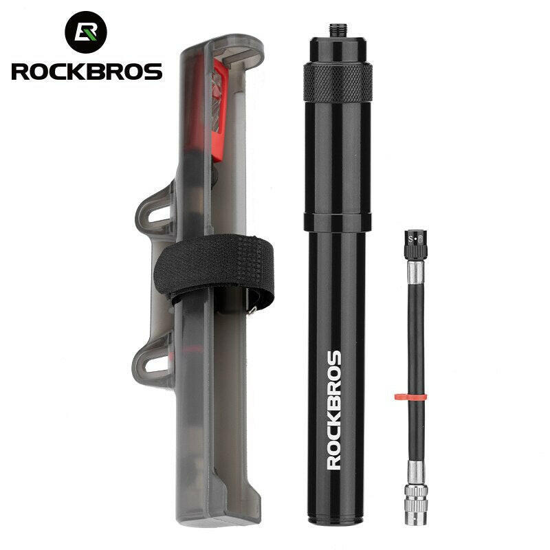 ROCKBROS Portable Bike Pump Aluminum Alloy 260PSI Air Inflator Pump AV FV Motorcycle Ball MTB Road Cycling Tire Bicycle Pump-WAYBIKER