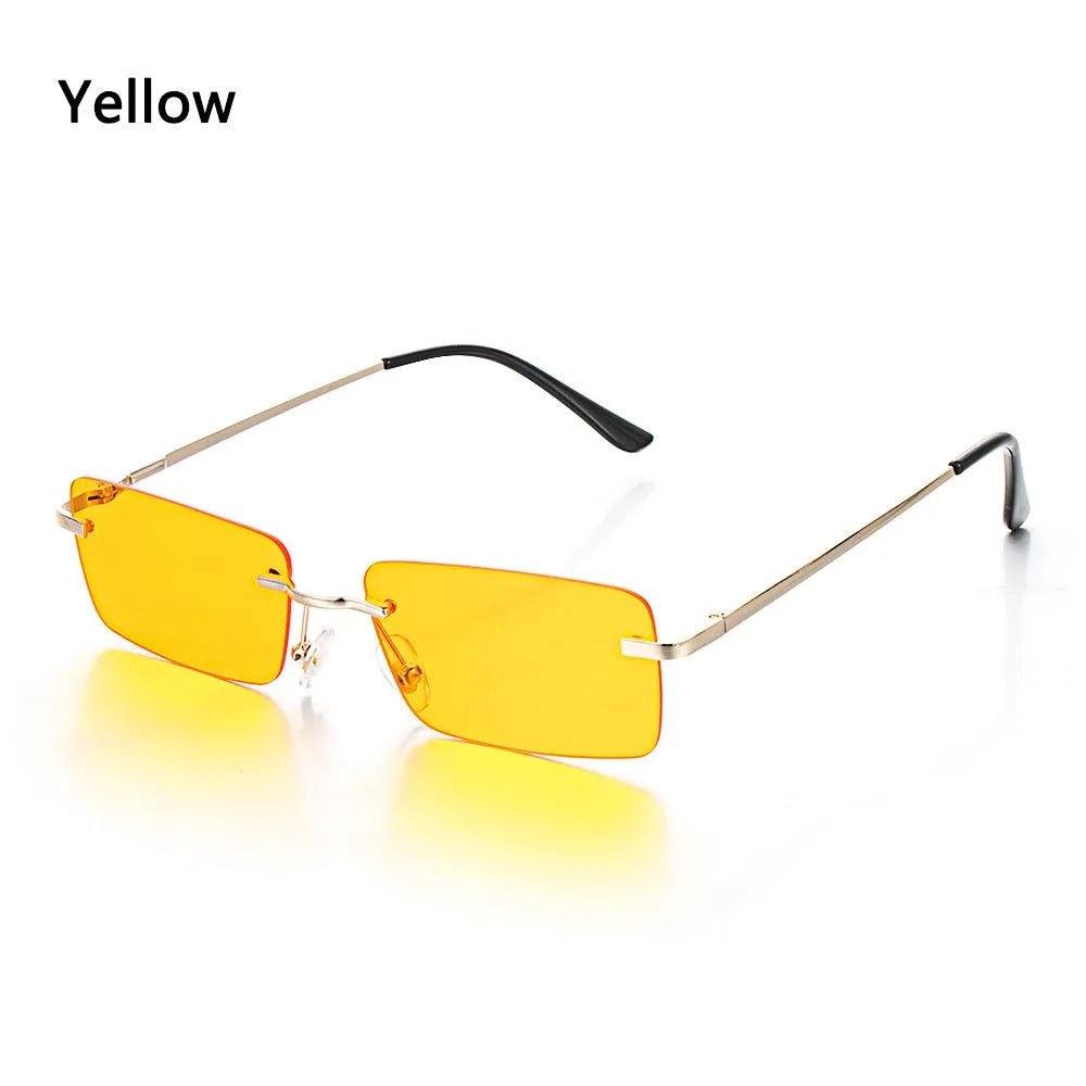 Fashion Luxury Design Rectangle Rimless SunGlasses Unisex Gradient Glasses Women Vintage Sunglasses UV400-WAYBIKER