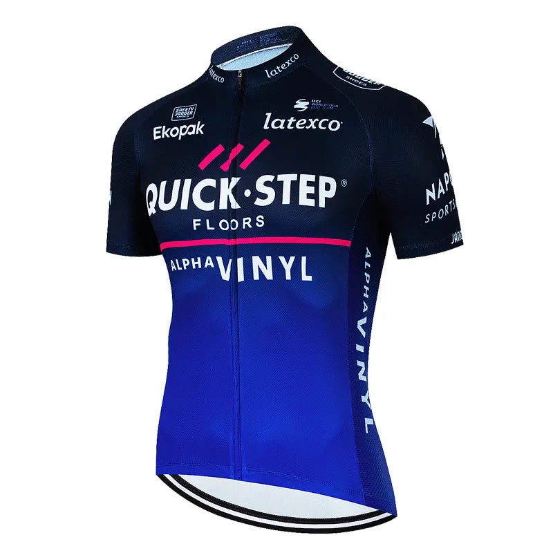 QUICK STEP Bike Cycling Jersey 2023 Summer Racing Sport MTB Bicycle Shirt Ropa Ciclismo Man Outdoor Bike Short Sleeve Clothing-WAYBIKER