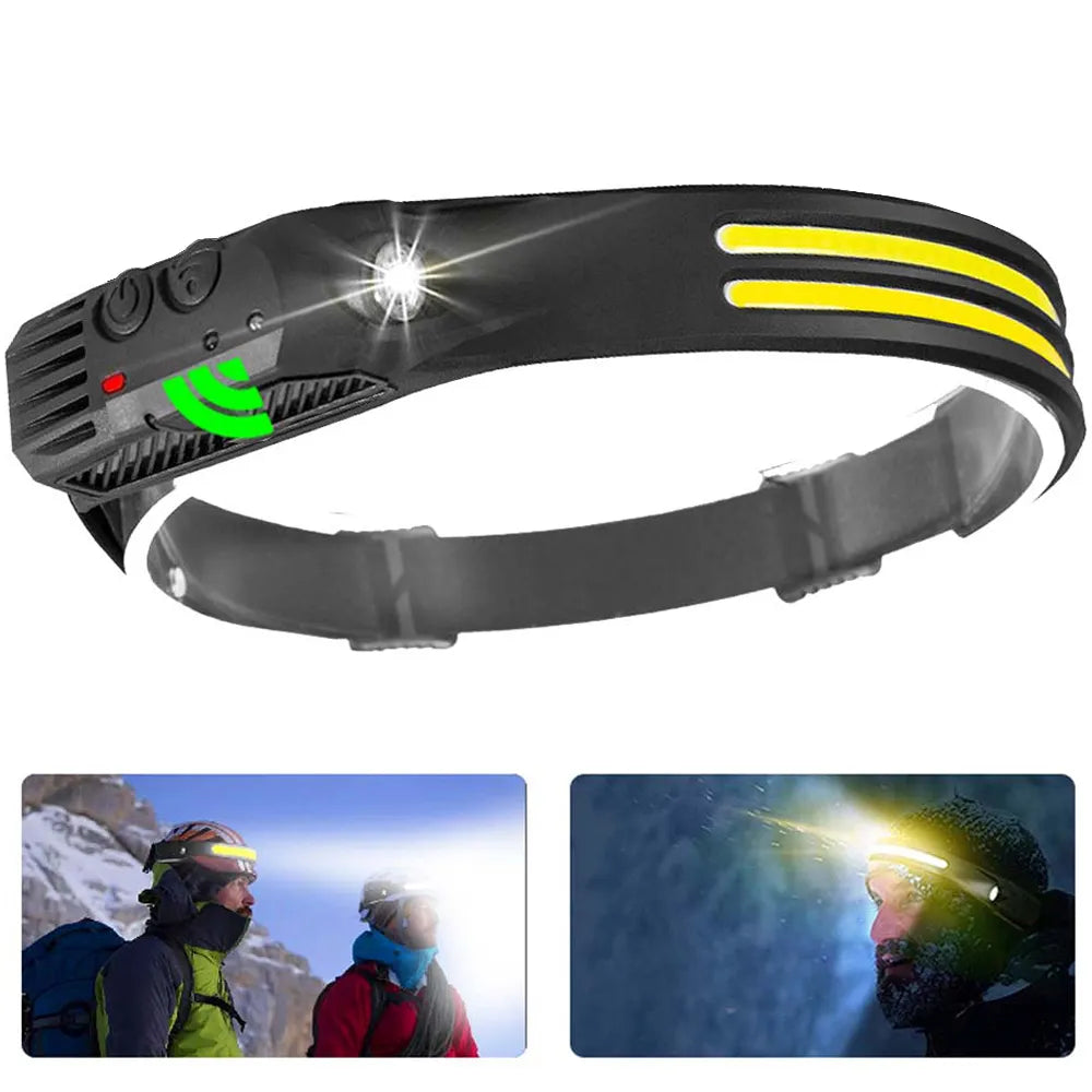 New LED Sensor Headlamp Camping Search Light Head Flashlight Rechargeable Powerful Head Lamp Front Lanterns Headlights 6 Styles-WAYBIKER