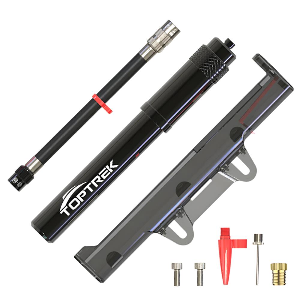 Toptrek Bicycle Pump 260PSI High Pressure Bike Air Pump Mini Portable Lightweight Tire Inflator Schrader Presta Valve Bike Pump-WAYBIKER
