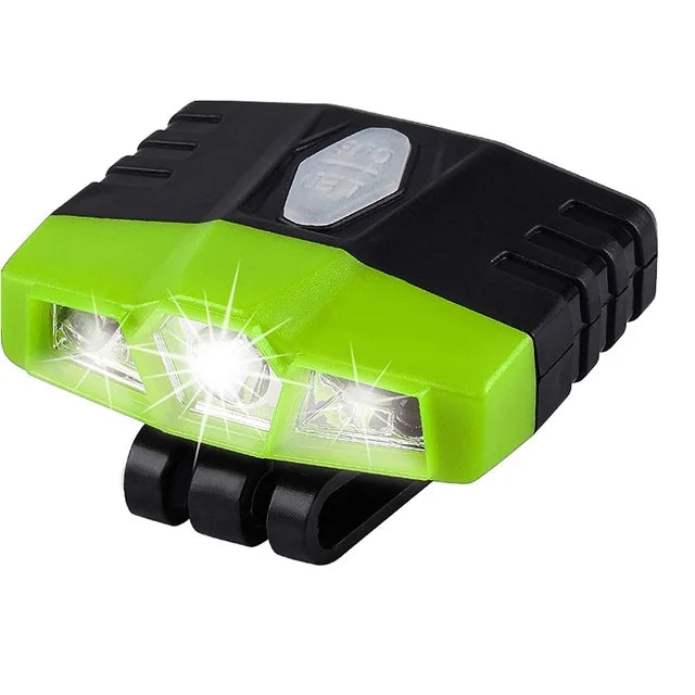 Ultra Bright Mini Hands Free Cree LED Clip on Cap Light - Rechargeable Waterproof Hat Light Flashlight Headlamp for Fishing Camp-WAYBIKER