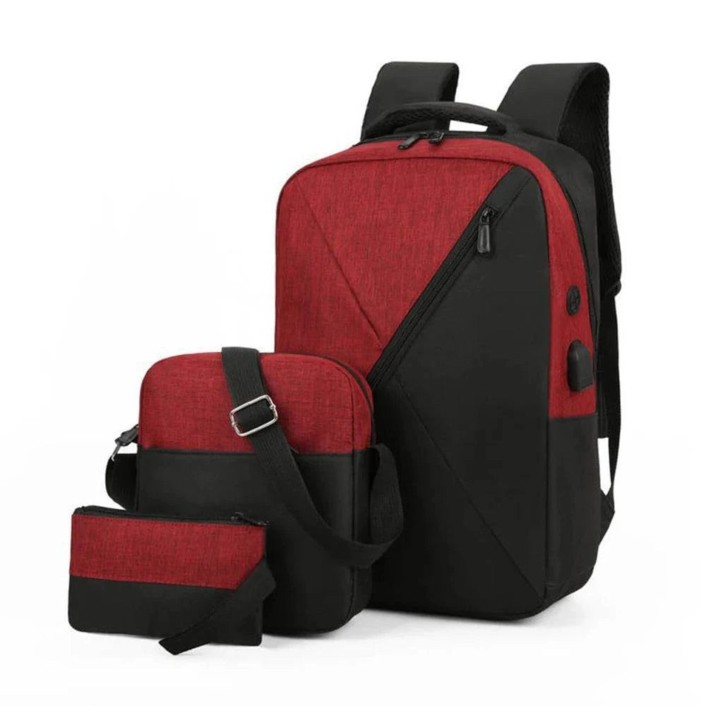 1 Set Outdoor Backpack Waterproof Shoulder Bag Travel Bag Large Capacity with USB Charging Port for Man Camping Hiking Equipment-WAYBIKER