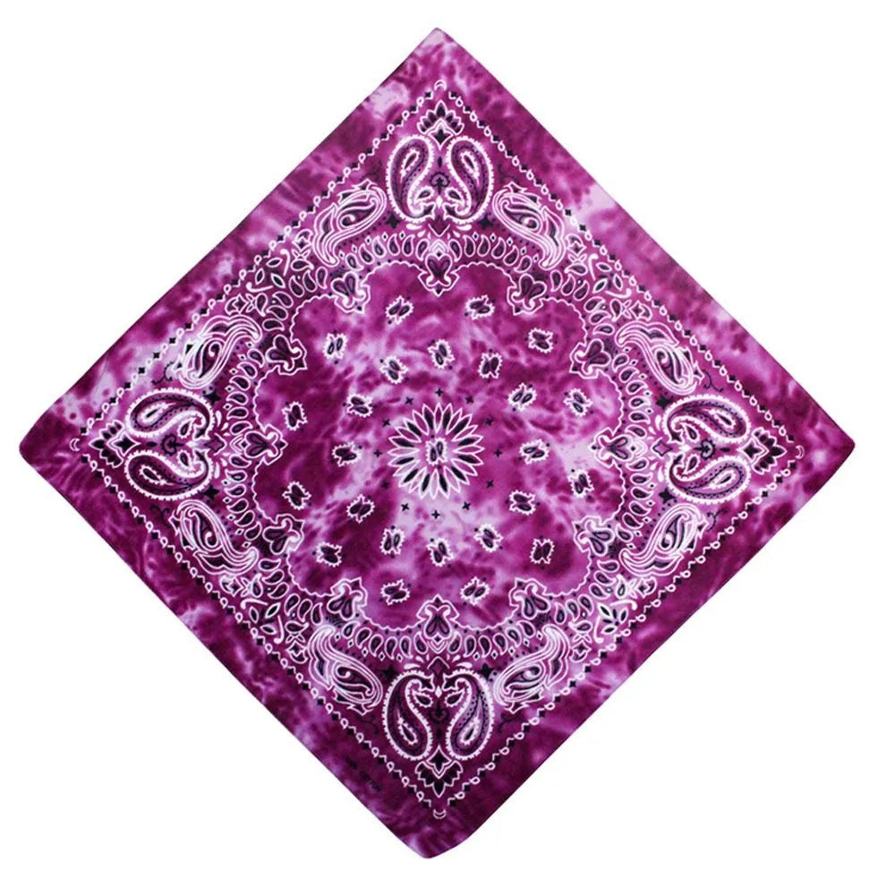 Square Scarf Hair Band Neck Scarf Cotton Bandana Hip Hop Paisley Headband Kerchief Neck Wrap Cashew Tie-dye Seamless Scarves DIY-WAYBIKER
