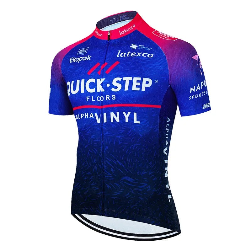 QUICK STEP Bike Cycling Jersey 2023 Summer Racing Sport MTB Bicycle Shirt Ropa Ciclismo Man Outdoor Bike Short Sleeve Clothing-WAYBIKER
