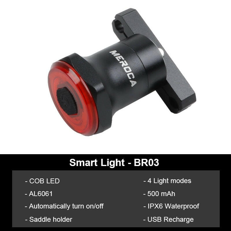 Toptrek Bicycle Smart Auto Brake Sensing Taillight IPx5 Waterproof LED Charging Cycling Tail Light Bike Rear Light Accessories-WAYBIKER