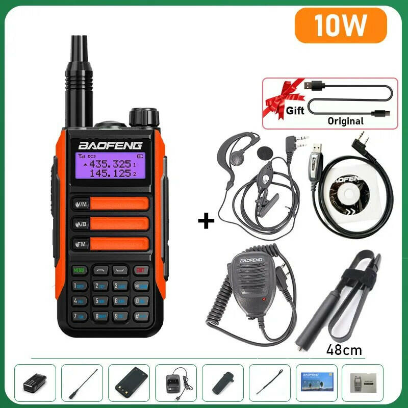 BaoFeng UV-16 Plus Walkie Talkie High Power USB C 10KM Long Range UV-16 Two Way Radio Dual Band Waterproof Transceiver FM Radio-WAYBIKER