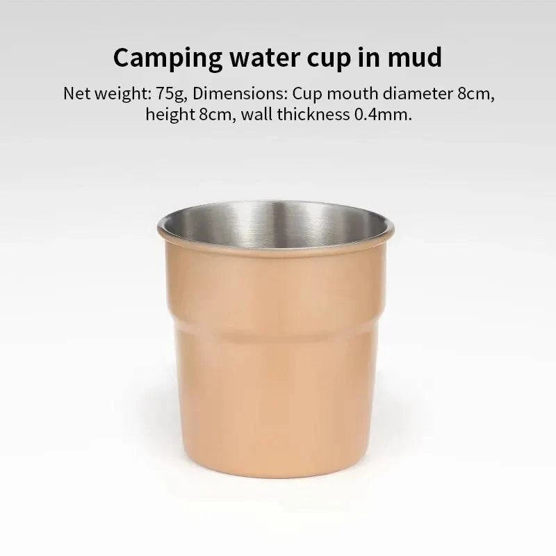 Beer Wine Cups Stackable Camping Cup Drinking Cup Stainless Steel Camping Mug with Storage Bag for Indoor Outdoor Travel-WAYBIKER