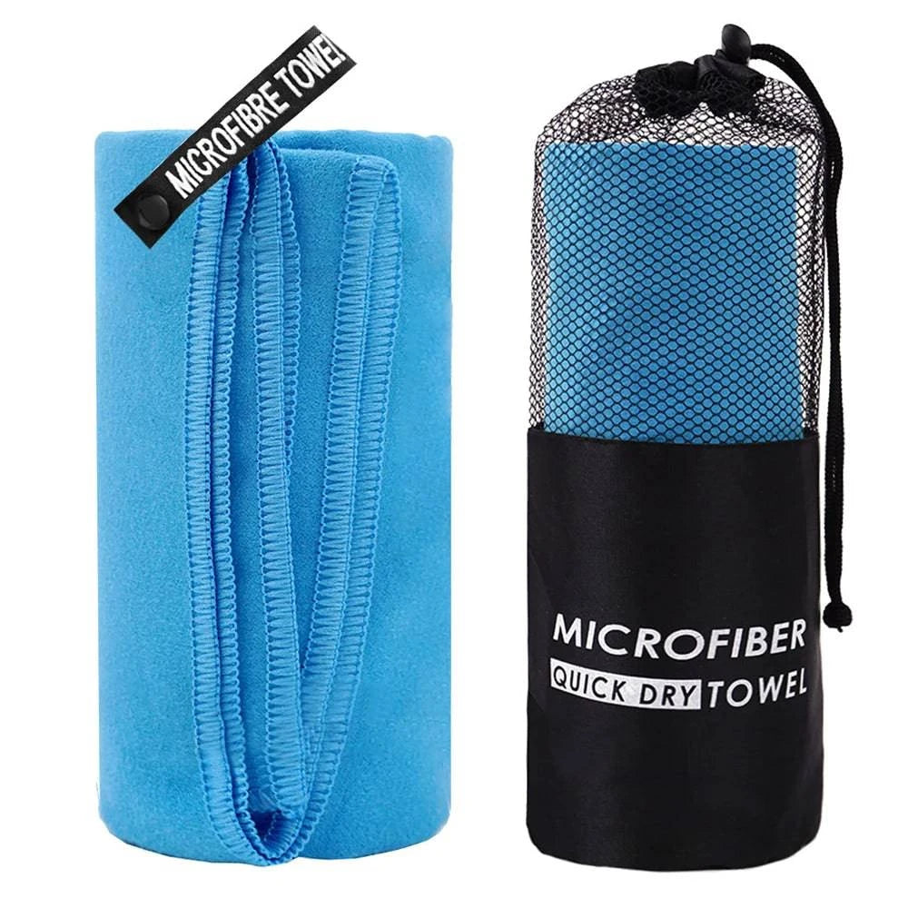 Microfiber Travel Towels Fast Drying Towel with Carry Bag and Quick-snap Hang Loop for Camping Beach Gym Backpacking-WAYBIKER