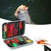 100pcs Fly Fishing Flies Kit Dry Wet Fly Fishing Flies Assortment with Fly Box Trout Bass for Freshwater Seawater Fishing-WAYBIKER