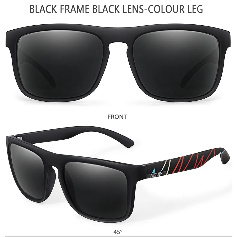 LOISRUBY Brand Square Cycling Sunglasses Men Women Polarized Goggles for Fishing Driving Running UV400 Eyewear-WAYBIKER