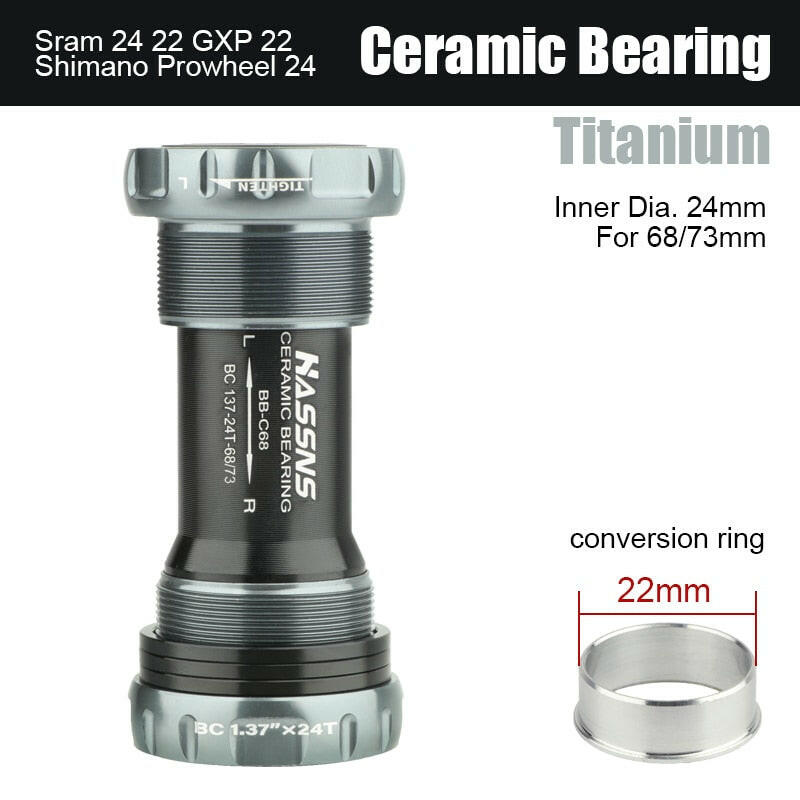 HASSNS Central Movement Bicycle Bottom Bracket Mtb Hollowtech Central Movement Mountain Bike Ceramics BB For Integrated Crankset-WAYBIKER