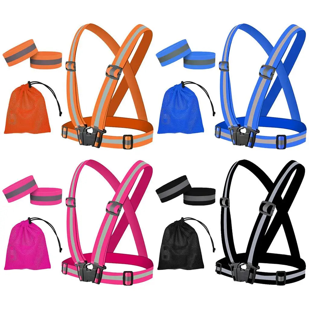 Running Reflective  Adjustable Glowing Reflector Reflector Straps for Night Walking Outdoor Activities Motor  Men Women-WAYBIKER