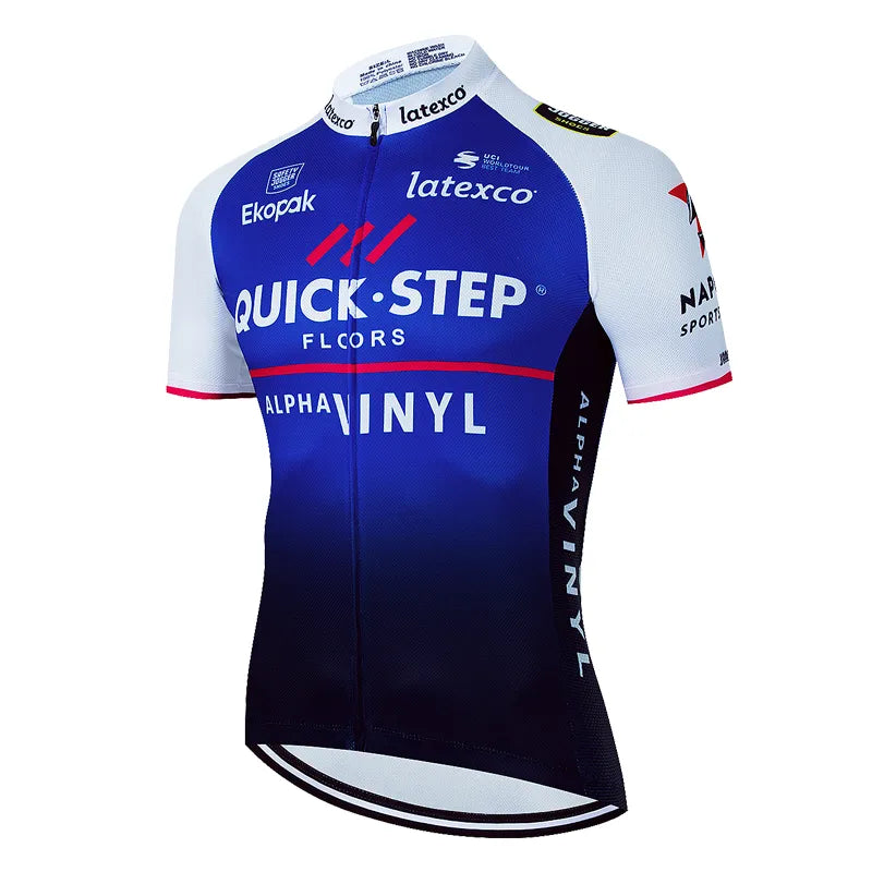 QUICK STEP Bike Cycling Jersey 2023 Summer Racing Sport MTB Bicycle Shirt Ropa Ciclismo Man Outdoor Bike Short Sleeve Clothing-WAYBIKER