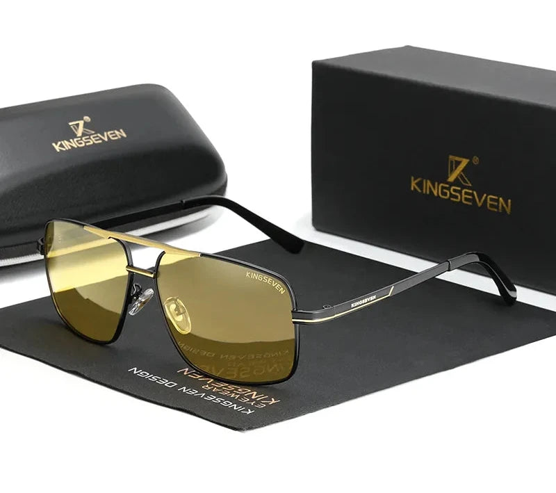 KINGSEVEN NEW Fashion Men's Glasses Polarized Fishing Driving Sunglasses Brand Men Women Stainless steel Material Gafas De Sol-WAYBIKER