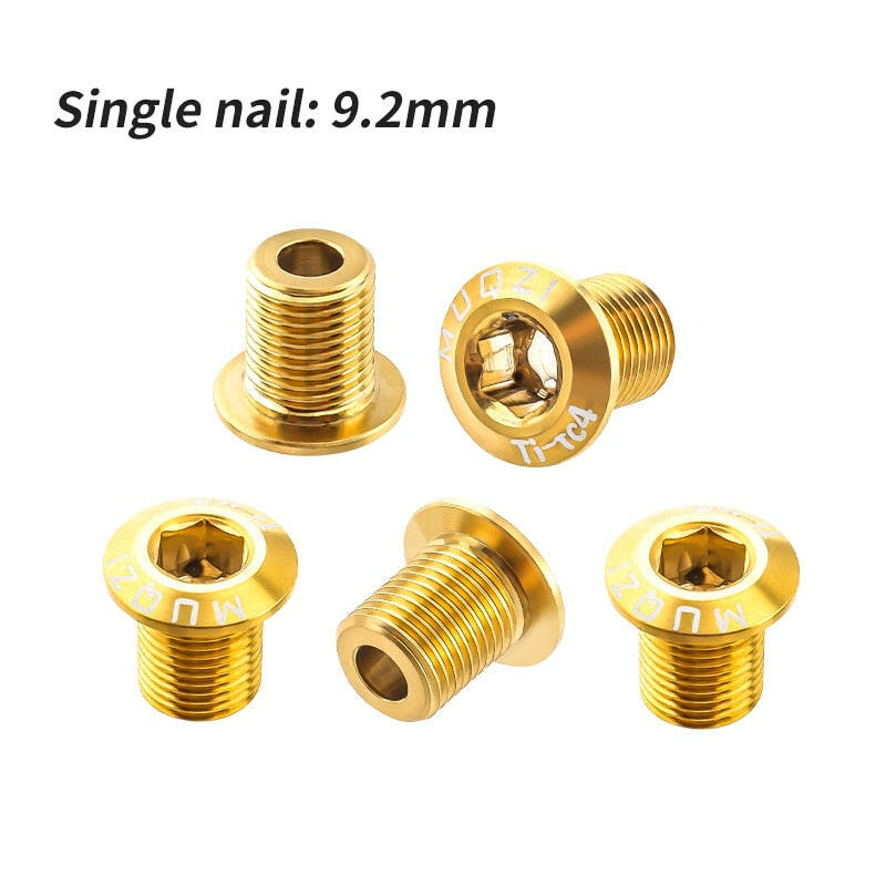 MUQZI 5PCS Chainring Bolts TC4 Titanium Alloy Single Double Chainring Screws For MTB Road BMX Bike Crank Chainwheel Bolts-WAYBIKER